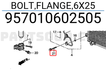 Honda 957010602505 BOLT,FLANGE,6X25