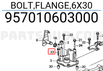Honda 957010603000 BOLT,FLANGE,6X30