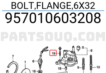 Honda 957010603208 BOLT,FLANGE,6X32