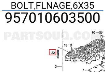 Honda 957010603500 BOLT,FLNAGE,6X35