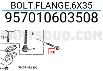 Honda 957010603508 BOLT,FLANGE,6X35