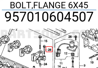 Honda 957010604507 BOLT,FLANGE 6X45