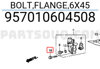 Honda 957010604508 BOLT,FLANGE,6X45