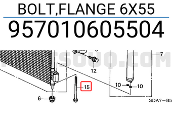Honda 957010605504 BOLT,FLANGE 6X55