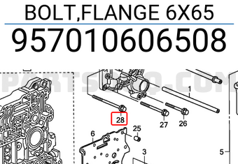 Honda 957010606508 BOLT,FLANGE 6X65