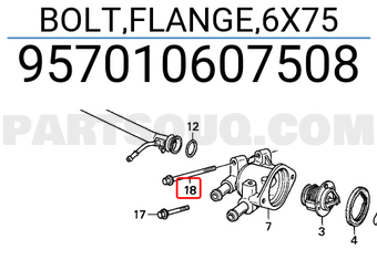 Honda 957010607508 BOLT,FLANGE,6X75