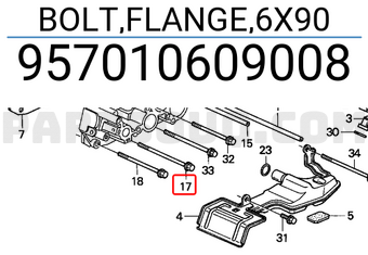 Honda 957010609008 BOLT,FLANGE,6X90