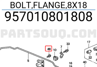 Honda 957010801808 BOLT,FLANGE,8X18