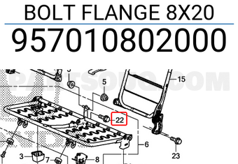 Honda 957010802000 BOLT FLANGE 8X20