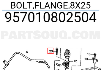 Honda 957010802504 BOLT,FLANGE,8X25