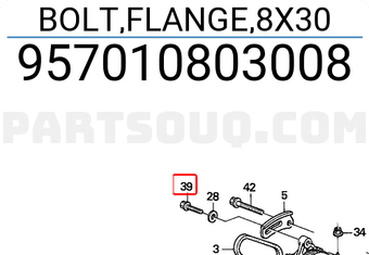 Honda 957010803008 BOLT,FLANGE,8X30