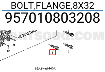 Honda 957010803208 BOLT,FLANGE,8X32