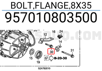 Honda 957010803500 BOLT,FLANGE,8X35