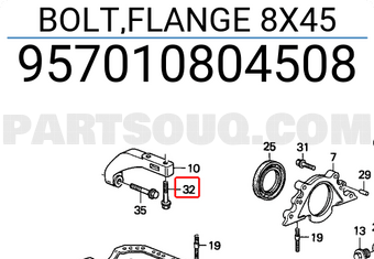 Honda 957010804508 BOLT,FLANGE 8X45