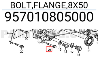 Honda 957010805000 BOLT,FLANGE,8X50