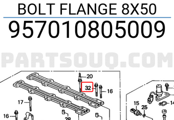 Honda 957010805009 BOLT FLANGE 8X50