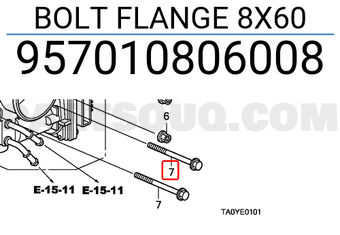 Honda 957010806008 BOLT FLANGE 8X60