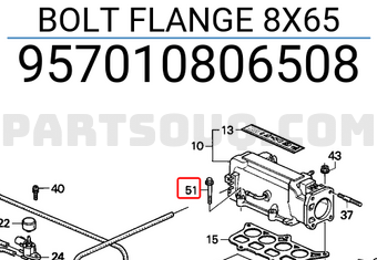 Honda 957010806508 BOLT FLANGE 8X65