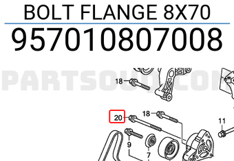 Honda 957010807008 BOLT FLANGE 8X70