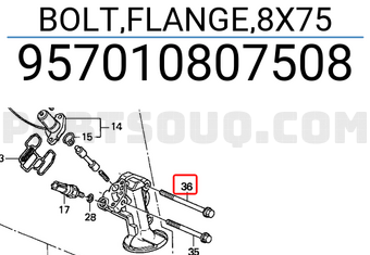 Honda 957010807508 BOLT,FLANGE,8X75