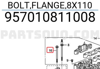 Honda 957010811008 BOLT,FLANGE,8X110