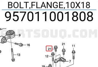 Honda 957011001808 BOLT,FLANGE,10X18