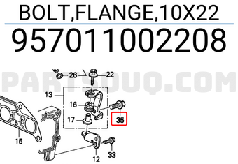 Honda 957011002208 BOLT,FLANGE,10X22