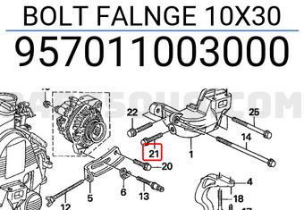 Honda 957011003000 BOLT FALNGE 10X30