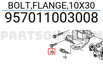 Honda 957011003008 BOLT,FLANGE,10X30