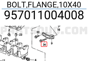 Honda 957011004008 BOLT,FLANGE,10X40
