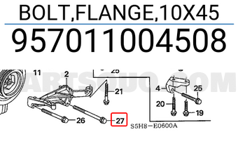 Honda 957011004508 BOLT,FLANGE,10X45