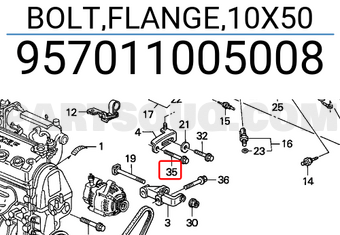 Honda 957011005008 BOLT,FLANGE,10X50
