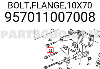Honda 957011007008 BOLT,FLANGE,10X70