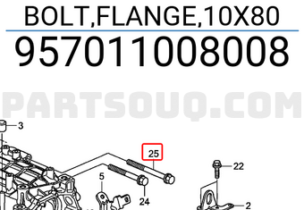 Honda 957011008008 BOLT,FLANGE,10X80