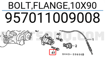 Honda 957011009008 BOLT,FLANGE,10X90