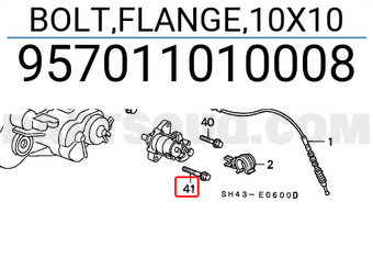 Honda 957011010008 BOLT,FLANGE,10X10