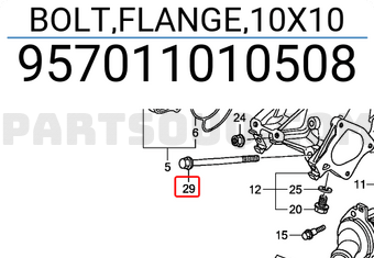 Honda 957011010508 BOLT,FLANGE,10X10