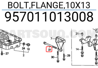 Honda 957011013008 BOLT,FLANGE,10X13