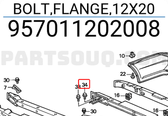 Honda 957011202008 BOLT,FLANGE,12X20