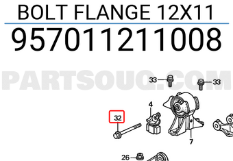 Honda 957011211008 BOLT FLANGE 12X11