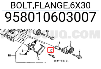 Honda 958010603007 BOLT,FLANGE,6X30