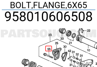 Honda 958010606508 BOLT,FLANGE,6X65
