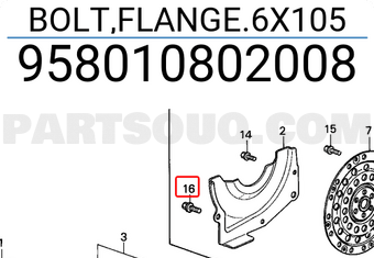 Honda 958010802008 BOLT,FLANGE.6X105