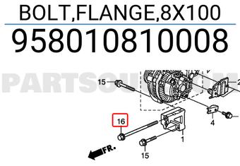 Honda 958010810008 BOLT,FLANGE,8X100