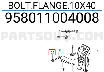 Honda 958011004008 BOLT,FLANGE,10X40