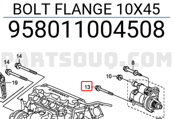 Honda 958011004508 BOLT FLANGE 10X45