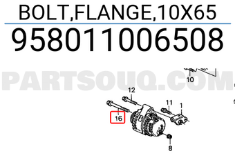 Honda 958011006508 BOLT,FLANGE,10X65