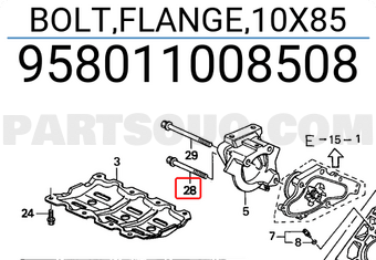 Honda 958011008508 BOLT,FLANGE,10X85