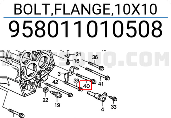 Honda 958011010508 BOLT,FLANGE,10X10