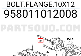 Honda 958011012008 BOLT,FLANGE,10X12